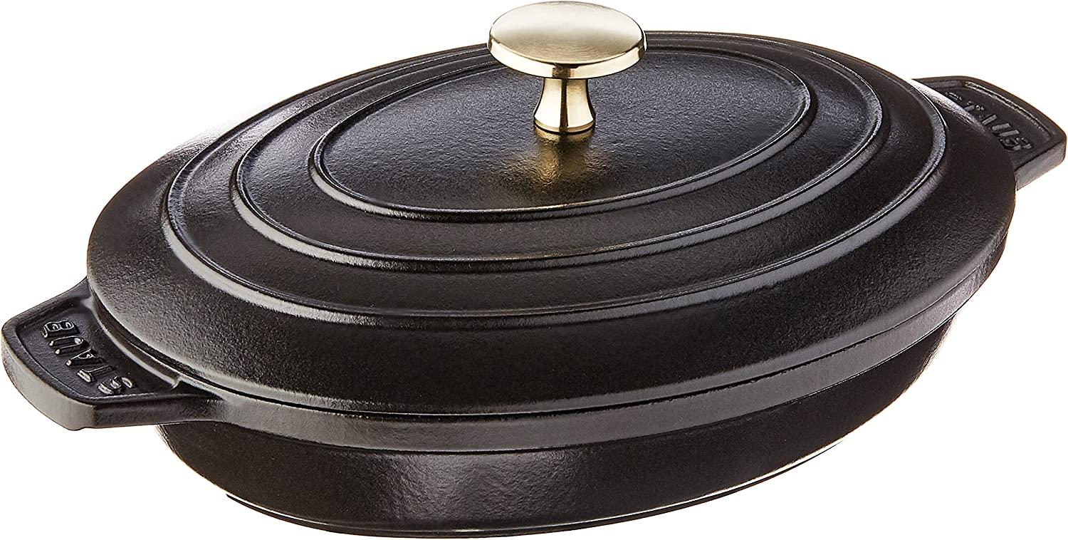 Staub Cast Iron 12.75-inch x 5.25-inch Loaf Pan - Matte Black, 9